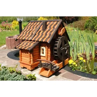 Wunderschöne gr. Wassermühle, Holz im Blockhausstil, Holzschindeln, XXL