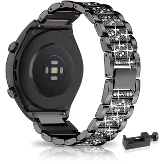 AireWiki Armband Kompatibel mit 20mm/ 22mm Watch Armband Edelstahl Für Herren Damen Elegant Metall Uhrenarmband Für 20mm/ 22mm Watch (Schwarz,20mm)