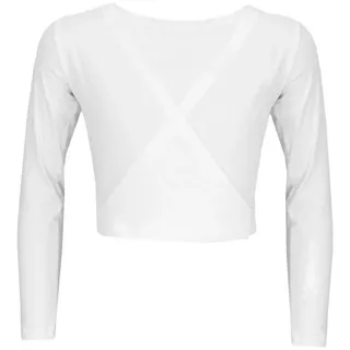 Aquarti Mädchen Ballett Bolero Wickeljacke Langarm, Farbe: Weiß, Größe: 134 - 134