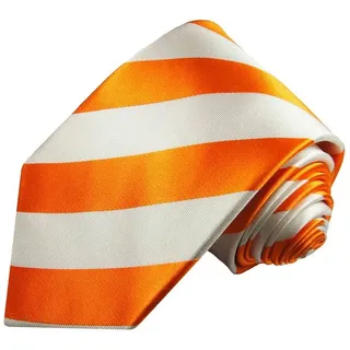 Paul Malone Krawatte Herren Seidenkrawatte Streifen Schlips modern gestreift 100% Seide Schmal (6cm) orange schmal | 6 cm x 150 cm