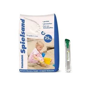 DEKO IM TREND 25kg Spielsand Classic inkl. Sacköffner | Schadstofffrei & extra fein (0-2mm) | Premium Sandkastensand | Quarzsand für Sandkasten, Garten & Baustelle | Naturrein & sanft