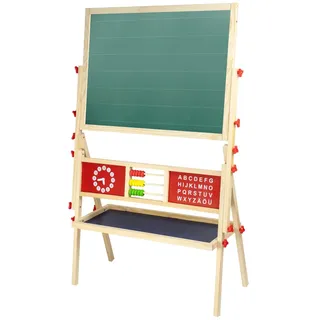 IDENA Magnetstandtafel 2-seitig, mit Ablage, weiss/grün 76x38x118cm