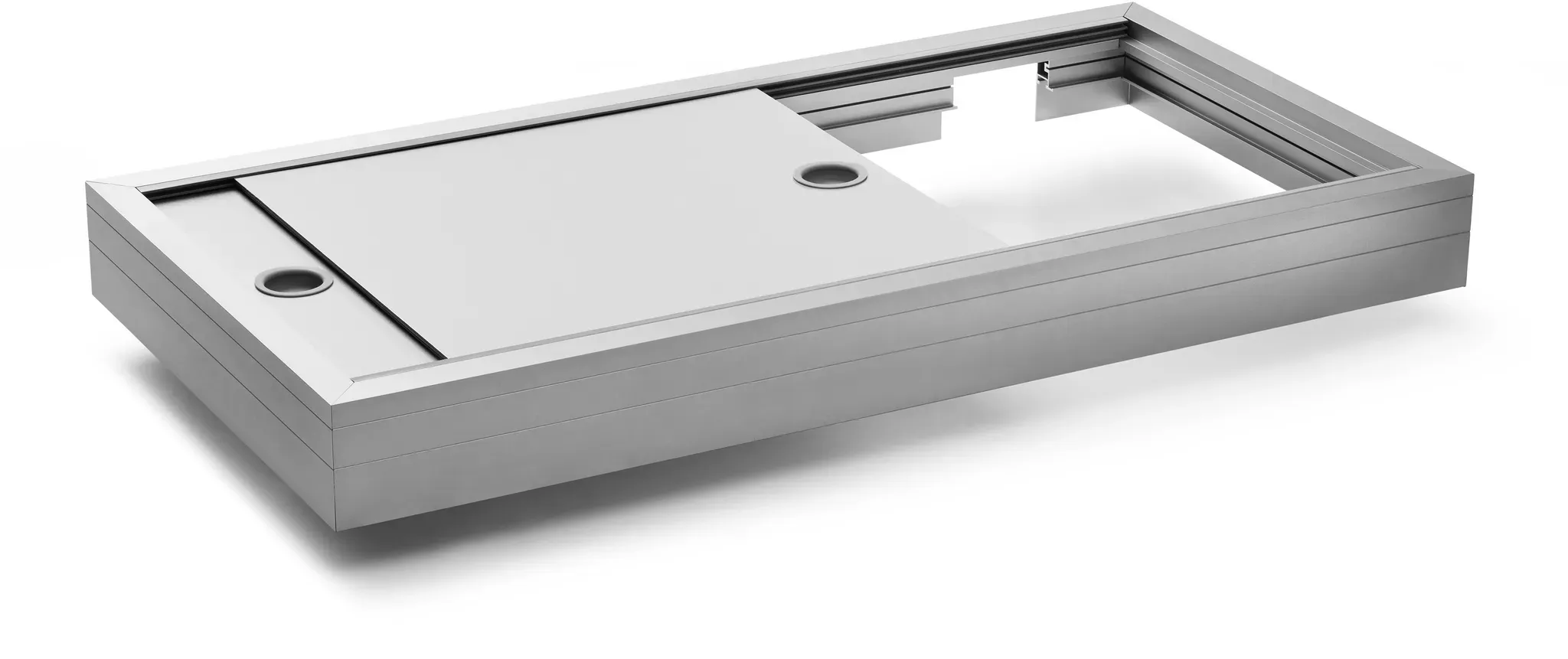 deLUX Aquariumabdeckung aus Aluminium - Slide Schiebedeckel - Titangrau  Aluverbundplatten (standard) 70cm 30cm