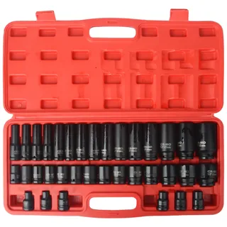 DAYUAN 35 tlg 1/2" Schlagschrauber Nuss Satz Impact Socket Set Steckschlüsselsatz 10-32mm und 8-32mm Schlagnuss-Satz