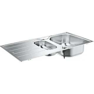 Grohe K200 1,5 Becken rechts Auflagespüle Edelstahl Handbetätigung 965 x 500 mm