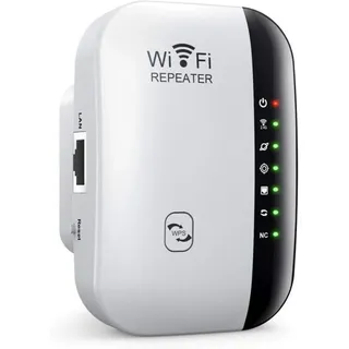 WLAN-Verstärker, Signalverstärker, WLAN-Repeater, Langstreckenverstärker mit Ethernet-Anschluss, One-Touch-Setup, Geschwindigkeit bis zu 300 Mbit/s