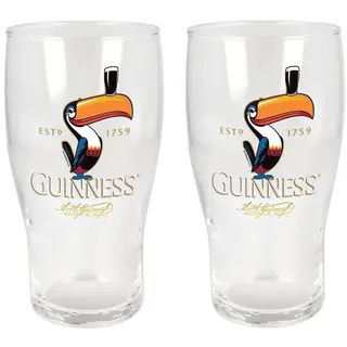 McLaughlin's Irish Shop Zwei Guinness Gläser Tukan Motiv zum Setpreis