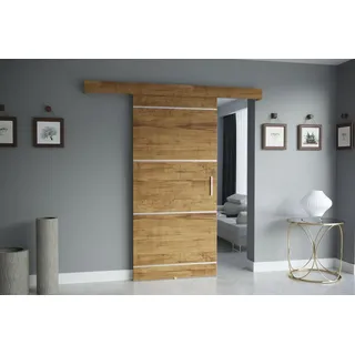 MINIO go for it, Zimmertür, Innentür, 90cm, "SALWADOR IV", Craft Eiche / Silber Farbe - Braun/Bronze/Dunkelbraun/Hellbraun