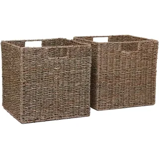 Vivanno 2 Regalkorb Schrankkorb Seegras für Ikea Kallax/Expedit natur