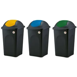 Kreher Abfalleimer 60 l Blau, Grün und Gelb