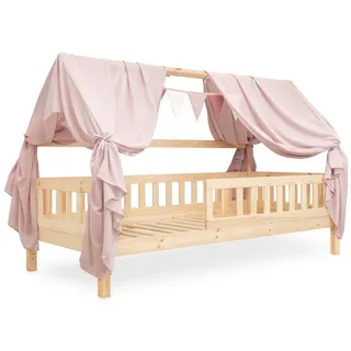 Ehrenkind Ehrenkind® Kinderzimmer-Deko-Set: Betthimmel & Wimpelkette für magische Momente | Oeko-TEX Zertifiziert | Kinderzimmer Deko | Betthimmel Kinderzimmer, 120x200 Rosé