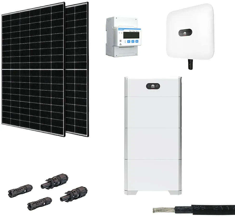 10 kWp PV Anlage mit Speicher Komplettpaket, HUAWEI Wechselrichter 10 KTL, HUAWEI Batteriespeicher 15 kWh, Trina Solar Modul 450Wp
