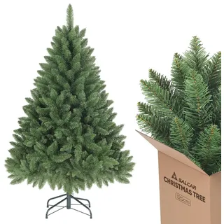 salcar 120 cm Künstlicher Weihnachtsbaum, naturgetreuer Tannenbaum mit 290 Spitzen, grüne Nordmanntanne mit Klappsystem, ca. 86cm übergroßer Baumdurchmesser