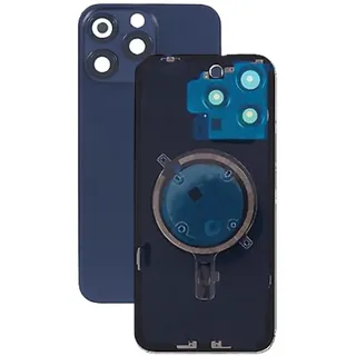 Akkudeckel Backcover für iPhone 15 Pro Max Blau Titan Kamera Linse, Magnet Metallplatte #AS137221