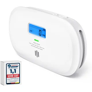X-Sense Kohlenmonoxid Melder, 10 Jahre Sensor, CO Melder mit austauschbarer Batterie und digitalem Display, Kohlenmonoxid-Melder mit Testknopf, XC0C-SR