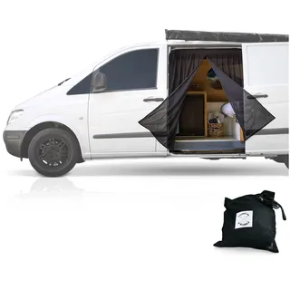 Living in a Bubble Insekten-Schutznetz für Mercedes Vito, Ford Transit Custom, Volkswagen Transporter und California. Fliegengitter-Moskitonetz für die Hintertür, zentraler Reißverschluss