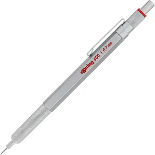 Rotring 600 Druckbleistift | 0,7 mm | Silber | Ergonomisches Vollmetallgehäuse