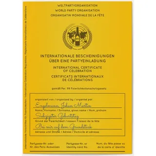 Einladungen zum 70. Geburtstag Gelb online gestalten und bestellen - Weltpartyorganisation 70 | Wunderkarten.de