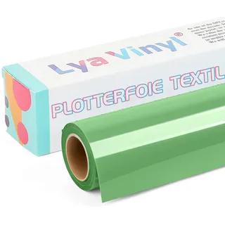 Lya Vinyl Fruchtgrün Plotterfolie Textil, 30.5cm × 3 m Flexfolie Plotter Textil für Cricut und Silhouette Cameo, Grün Textilfolie Plotter für DIY Stoff und Shirt