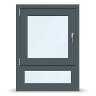 Fenster mit Unterlicht Anthrazit, Kunststoff, Kömmerling 70 AD, Anthrazit ähnlich RAL 7016, 800 x 1100 mm, individuell online konfigurieren