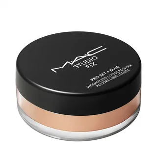 MAC Studio Fix PRO SET + BLUR WEIGHTLESS Loose Powder Puder Medium Deep 6.5 g Hellbraun