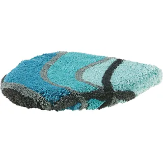 REDBEST WC-Deckelbezug Lynn türkis Größe 47x50 cm - mit Gummizug, Flauschiger Flor, pflegeleicht, Rutschhemmende Beschichtung