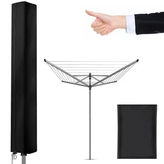 CHSEROK Wäschespinne Schutzhülle, 210D Oxford-Stoff Hülle für Wäschespinne, 160 × 15 × 15 cm Abdeckung Wäschespinne, mit Reißverschluss und Kordelzug, für Dreh-Wäschetrockner