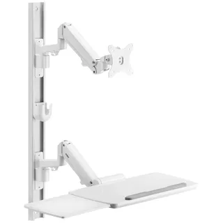 SpeaKa Professional SP-MM-960 1fach Monitor-Wandhalterung Mit Tastaturablage, übereinander 43,2 cm (17\ ) - 109,2cm (43\ ) Weiß