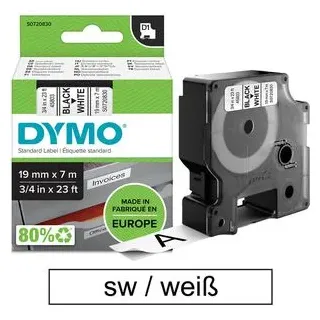 Dymo Original DirectLabel-Etiketten schwarz auf weiss 45803 (S0720830) weiß 19mm 7m