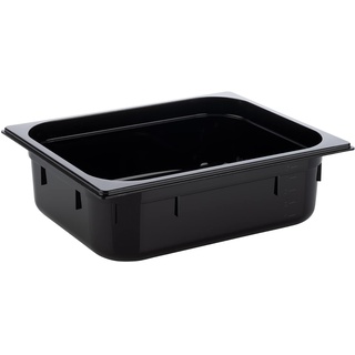 APS GN 1/2 Behälter aus Polycarbonat, Abmessungen 32,5 x 26,5 cm, Tiefe: 100 mm/Volumen 5,9 Liter, schwarz