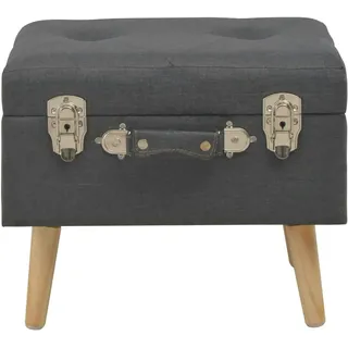 vidaXL Hocker mit Stauraum 40 cm Dunkelgrau Stoff