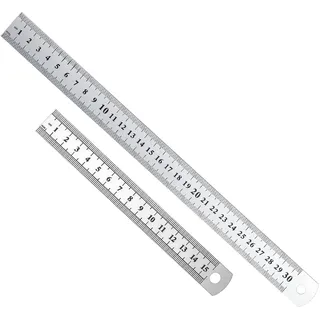 Metall Lineal Stahllineal Metalllineal Stahlmaßstab Metal Ruler Präzisions Lineale mit Metrische Inch Skala für Engineering Schule Büro Zuhause 15cm/30cm