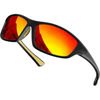 grinderPUNCH Polarisierte Sport-Sonnenbrille für Damen und Herren, Baseball, Laufen, Radfahren, Angeln, Golf, Autofahren, Sonnenbrille, polarisierendes Orange - M