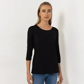STEFFEN SCHRAUT Shirt 3/4-Arm Logo-Print mit ECOVERO Viskose figurumspielend