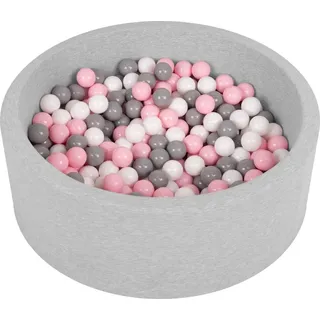 Selonis Bällebad Bällepool Für Baby Kinder 90X30cm/200 Bälle Rund Hellgrau: