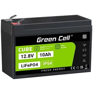 Green Cell LFPGC12V10AH LiFePO4 Spezial-Akku LiFePo-Block Flachstecker Li-Ion 12.8V 10Ah 128Wh IP54