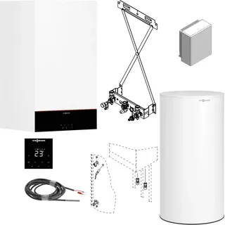 VIESSMANN Gas-Brennwert-Therme Vitodens 100-W, 11 kW, Vitocell 100-V 200 l, Regelung, Aufputz, ATS