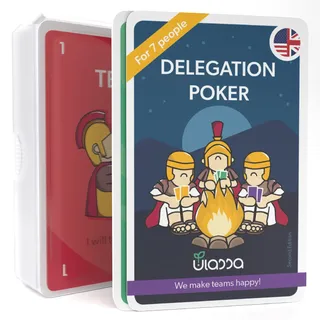 Delegation Poker Karten Set - 3-7 Personen - Für Agile Unternehmen zur effektiven Delegation von Verantwortlichkeiten im Team - Agile Management 3.0 - ENGLISCH Version