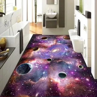 3D-Bodenbelag Wasserdichte Tapete Für Badezimmer Benutzerdefinierte Moderne Fantasy 3D Cosmic Sky Galaxy Bodentapete 3D Raum Landschaft Badezimmer Wasserdichte Küche Vinyl Wandpapier Wandbilder,430X