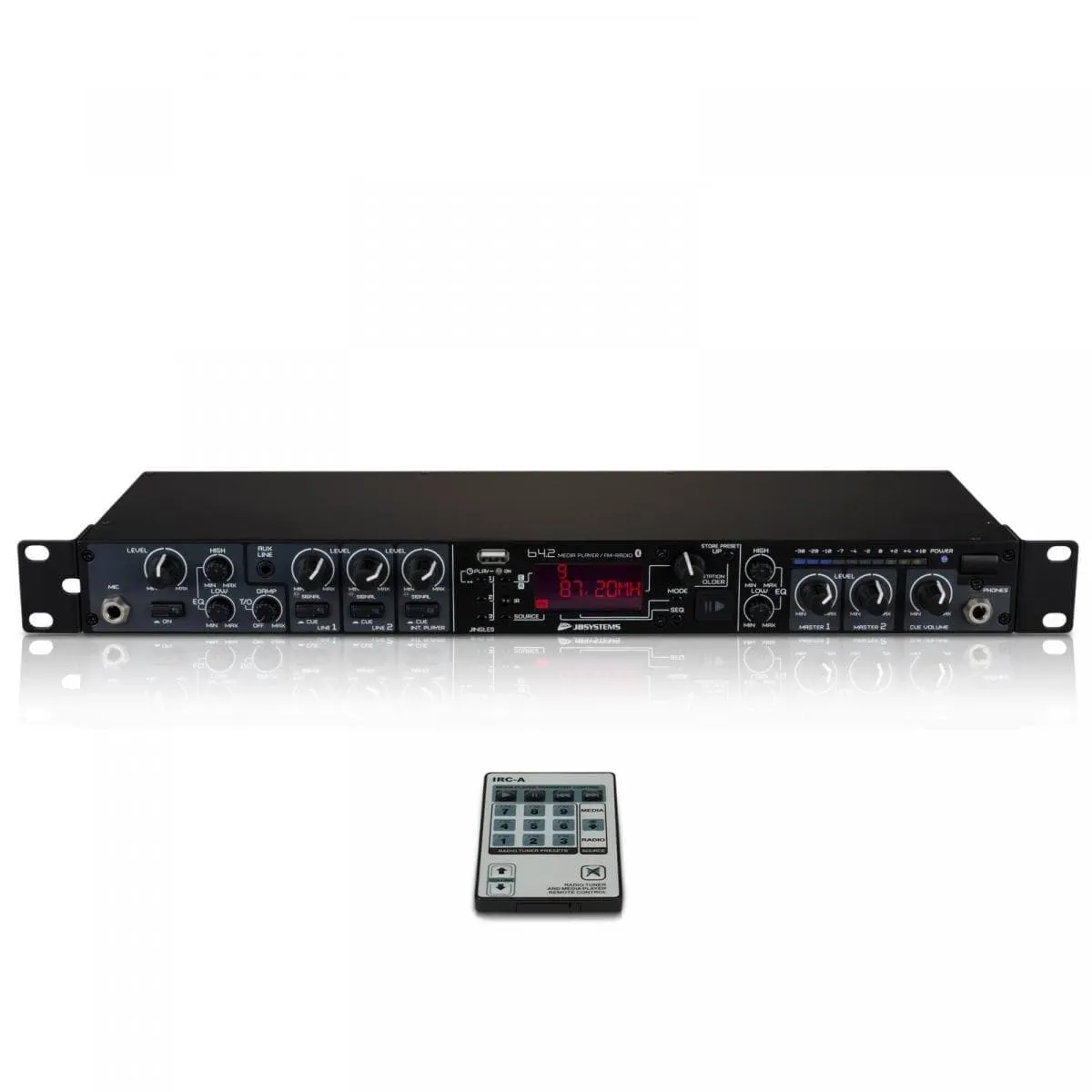 JB Systems - B4.2 MEDIAMIX, Audiomixer mit 2 Zonen, Radio, Bluetooth und USB-Player