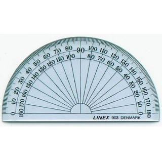 Linex Winkelmesser, 100 mm Durchmesser, 180° Bogenlänge, transparent