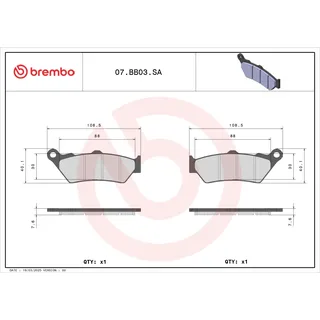 Brembo Bremsbelagsatz, Scheibenbremse 07BB03SA