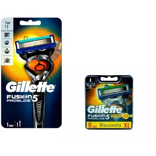 9 Gillette Fusion5 ProGlide Power Rasiererklingen+Fusion5 Flexball Rasierer.