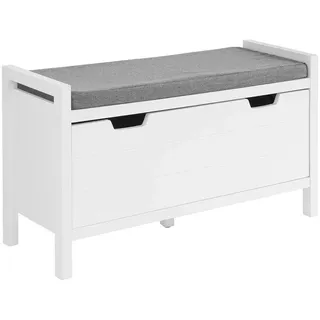 SoBuy Schuhbank, Weiß, Holzwerkstoff, 91x50x30 cm, Garderobe, Garderobenbänke, Schuhbänke