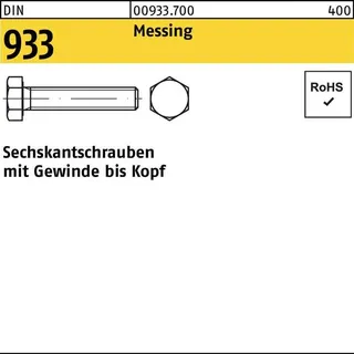 Industrial Quality Supplies DIN 933/ISO 4017 Sechskantschraube VG M16x60 Messing blank