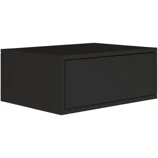 Selsey Nachttisch Hängend Schwebender Schwarz Farbe 50B x 36T x 20,8H cm Nachtschrank mit Schublade in Minimalistischer – Push-to-Open – Skandinavischen Platzsparend Wandmontage Framme