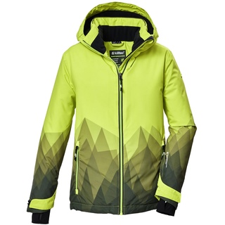 KILLTEC Jungen Skijacke/Funktionsjacke mit Kapuze und Schneefang KSW 383 BYS SKI JCKT, lime, 128, 42096-000