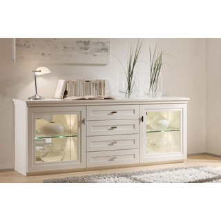 Wehrsdorfer Kent Landhaus Sideboard Lack weiß creme oder cognac