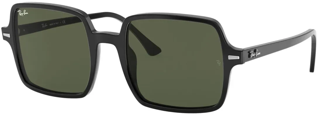 Ray-Ban RB1973 Square I 901/31 Sonnenbrille Schwarz glänzend Grün Gr. 53