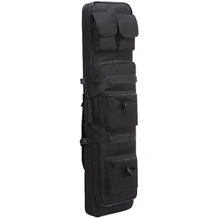 SJASD wasserdichte Gewehrtasche,Gewehrtasche 2 Langwaffen,Waffentasche Gewehrtasche,Langwaffentasche,Gepolsterte Gewehrkoffer,Taktische Gewehrtasche Doppel,Schwarz,120cm